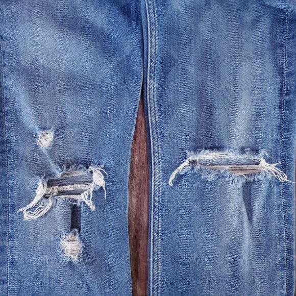 Mother Womens Size 27 The Tomcat Play Like A Pirate Straight Leg Jean Distressed - Picture 8 of 16